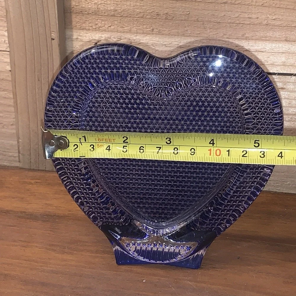 Studio Nova Picture Frame Glass Cobalt Blue Heart Shaped 5.5
